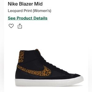 Nike Blazer Mid Black and Leopard Print Sneakers